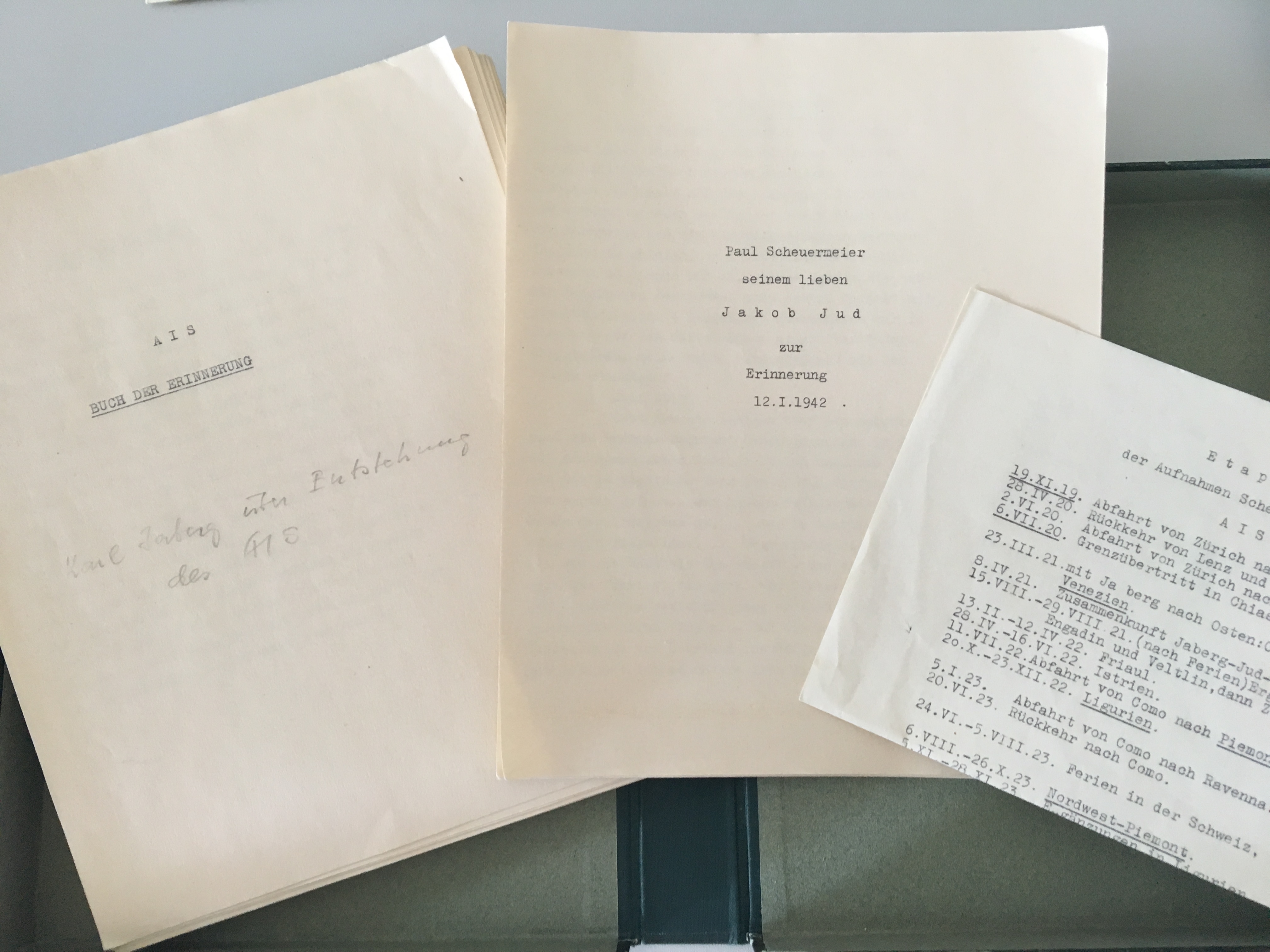 Originaldokumente "Buch der Erinnerung"